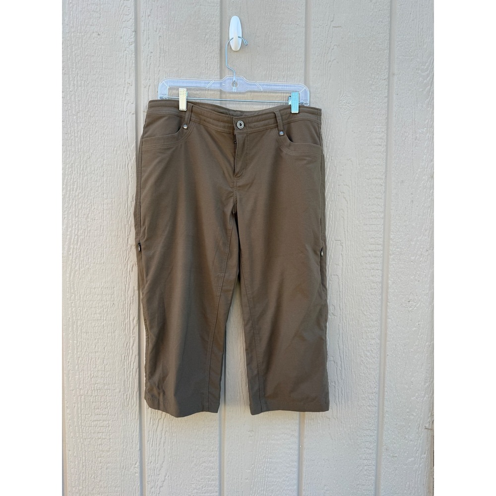 KUHL 12 Capri Pants Hiking Gorpcore Technical Brown Zip Pockets